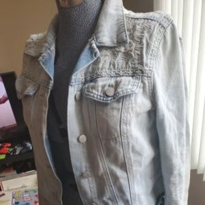 Distressed Denim Jacket by Jessica Simpson